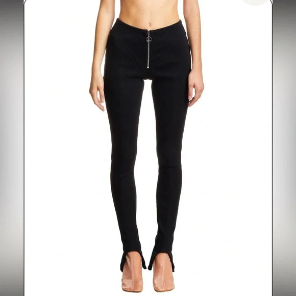 Lourdes NYC black ribbed leggings with straps size xs - Picture 1 of 4